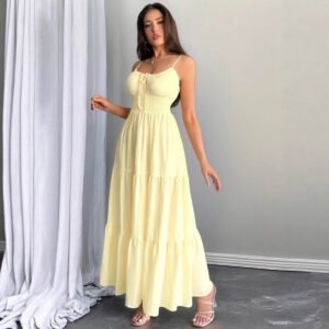 Sexy Backless Swing Long Slip Dress