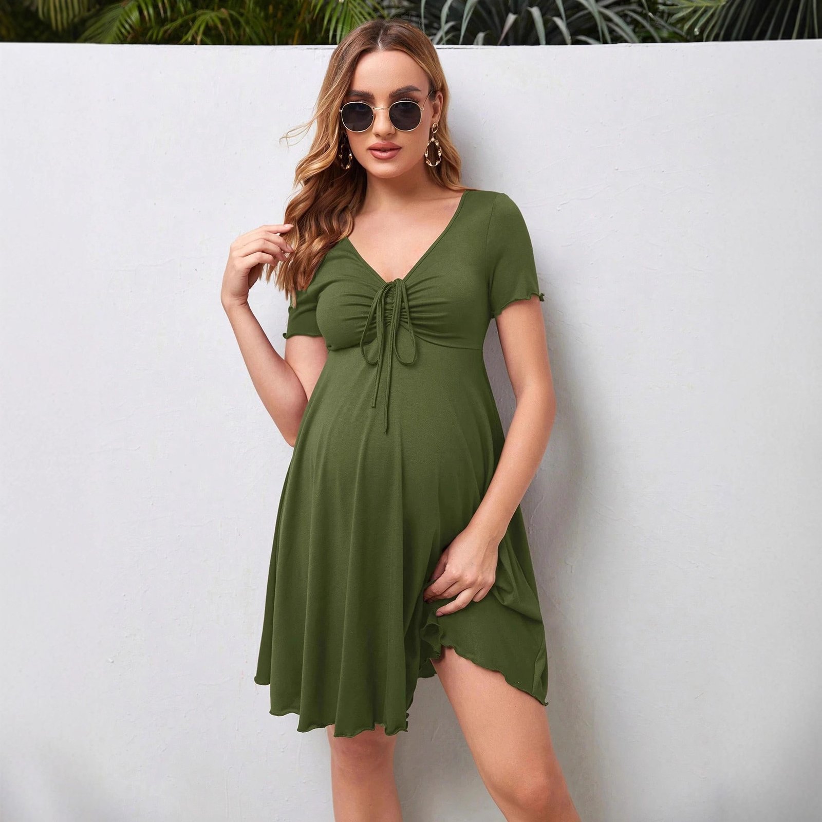 V-neck Short-sleeved Dress - Image 6