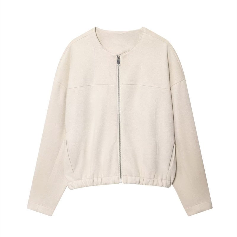 Women's Simple Suede Effect Jacket - Image 6