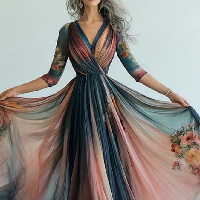 European And American Mesh Long Sleeve Dress - Image 7