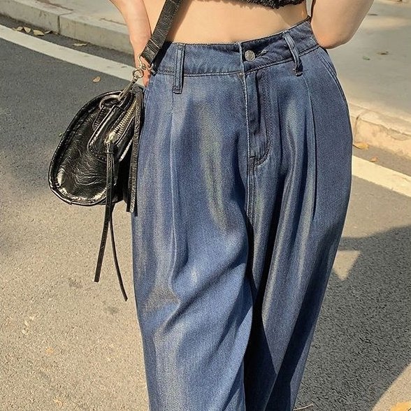 Summer Thin Dark Blue Jeans For Women