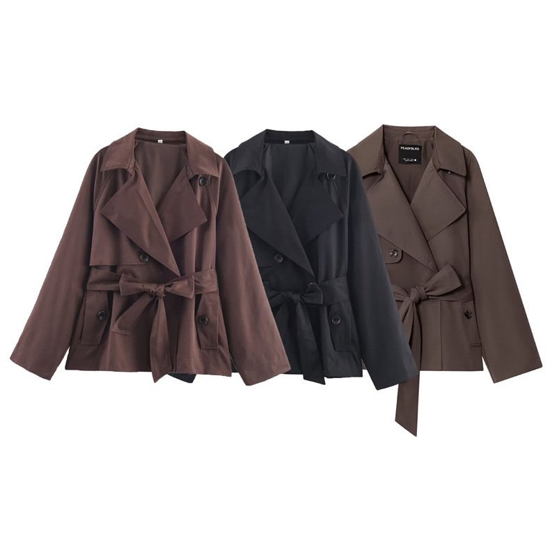 Women's Loose Short Trench Coat - Image 7