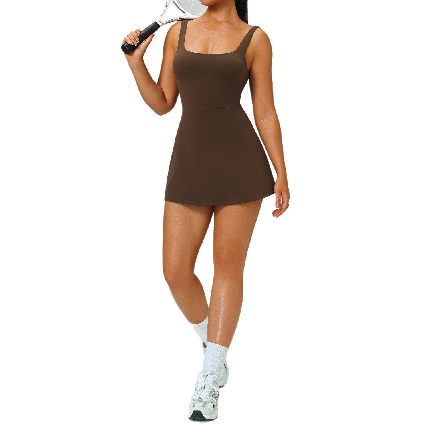 European And American Nude Feel Beauty Back Exercise Dress - Image 4
