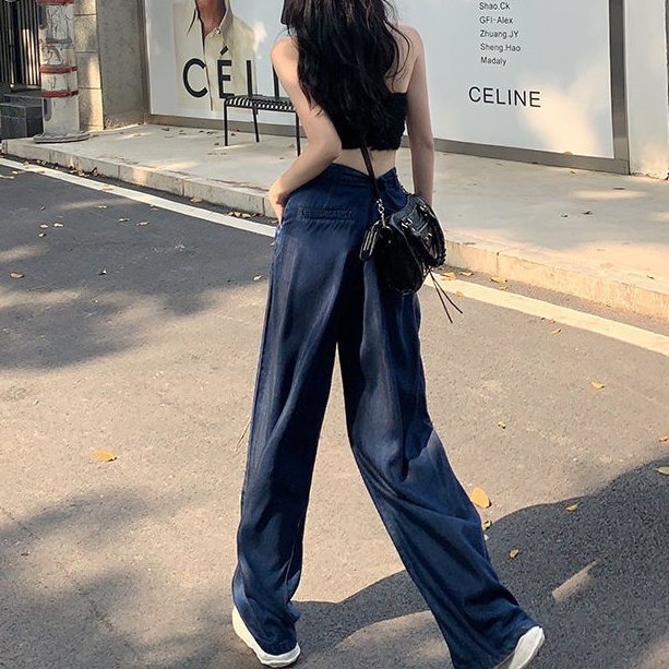 Summer Thin Dark Blue Jeans For Women - Image 3