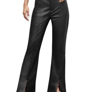 Split Flared Leather Pants
