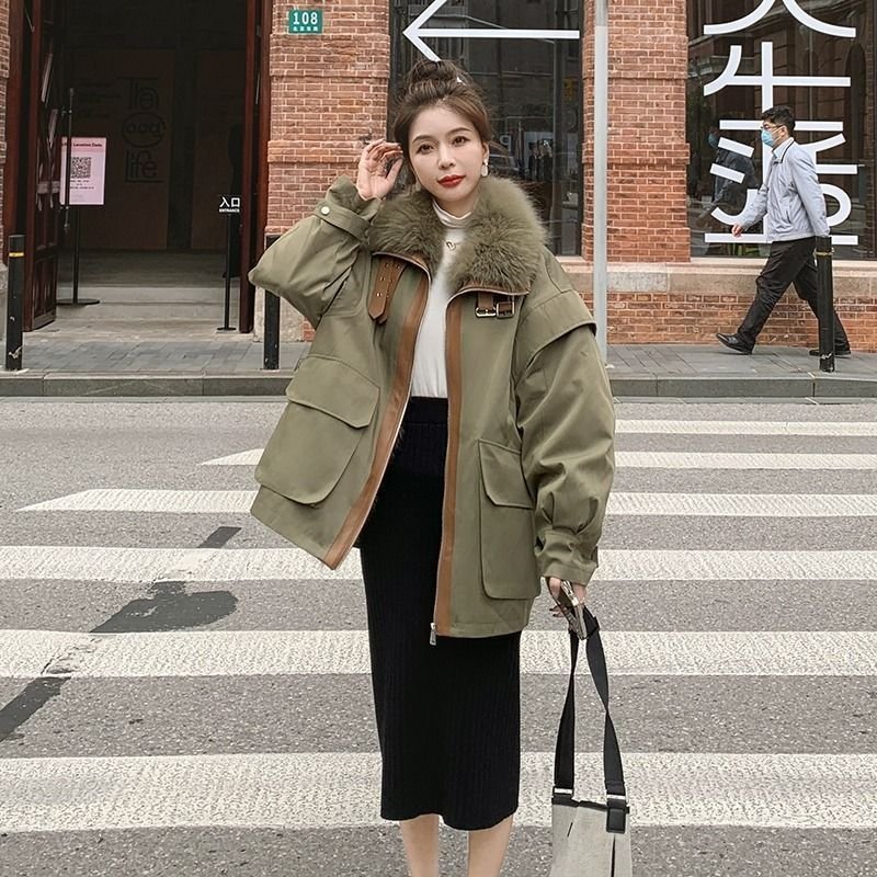 High-grade Fur-integrated Parka Cotton-padded Jacket - Image 6