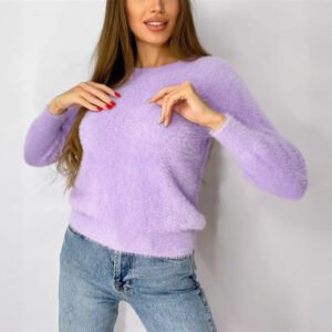 New Plush Pullover Crew Neck Sweater Women