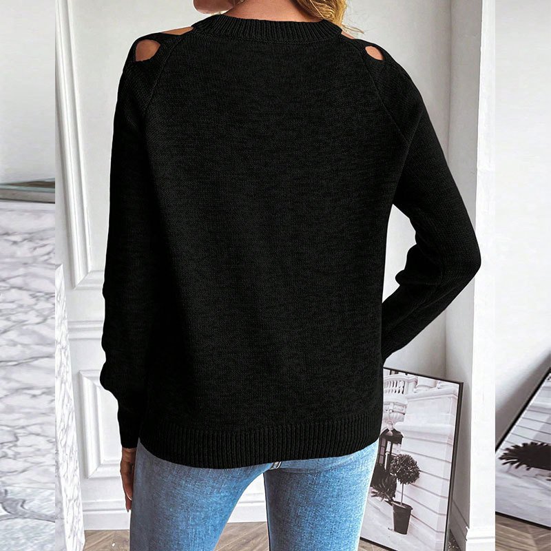 Women's Casual Long Sleeve Hollow Out shirt - Image 7