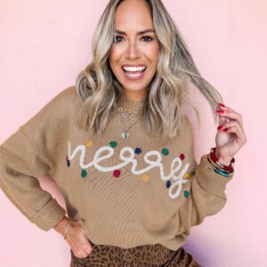 Multi-color Letters Printed Sweater For Women