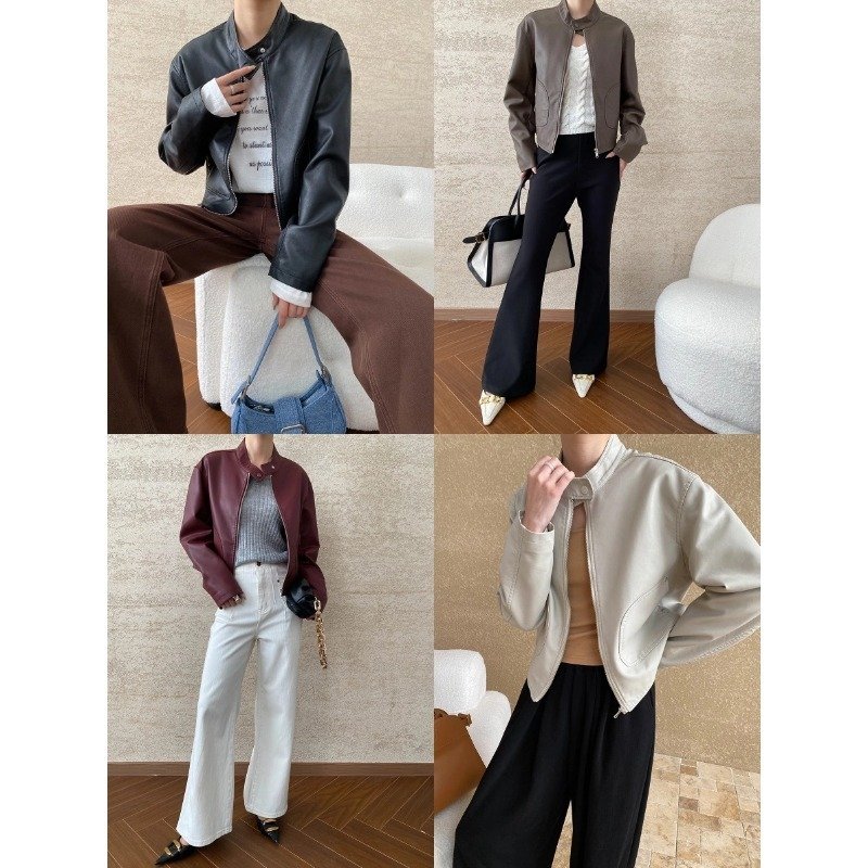 Locomotive Style Stand Collar Temperament Wild Jacket - Image 2