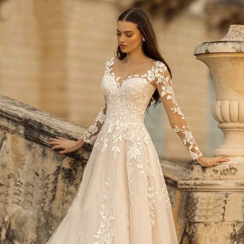 Long Sleeve Wedding Dress - Image 8