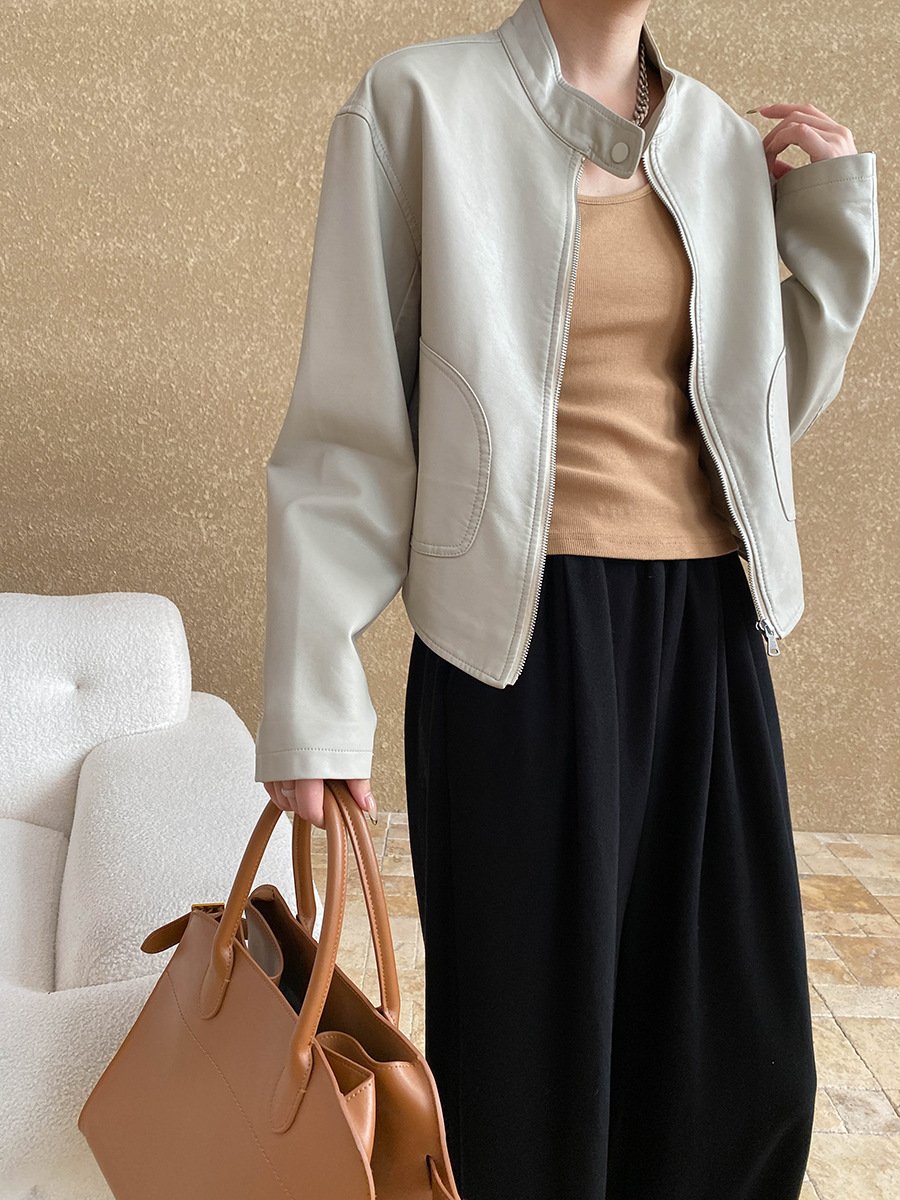 Locomotive Style Stand Collar Temperament Wild Jacket - Image 3