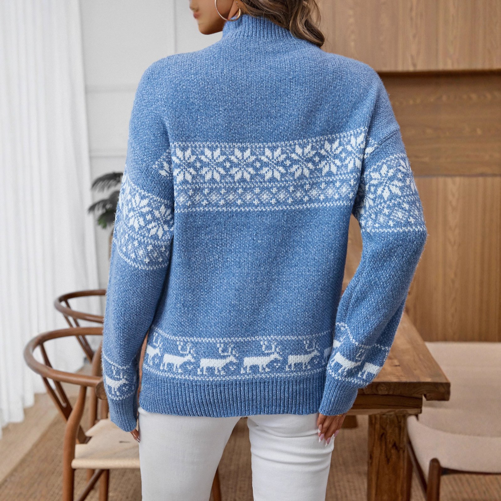 New Half Turtleneck Pullover Long Sleeve Sweater - Image 5