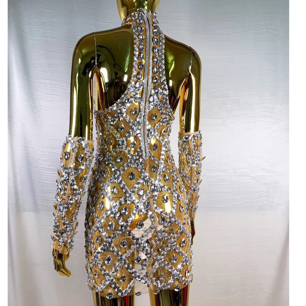 High-end Women's Rhinestone Sequined short Dress - Image 6