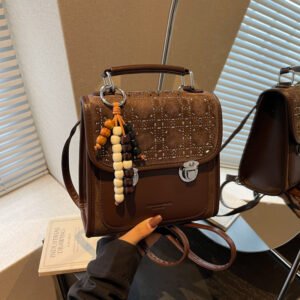 Bag Messenger Bag Women's Simple Small Square Bag Texture Backpack