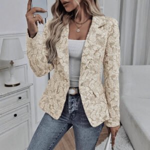 Women's Long-sleeved Single-button Lapel Fashion Casual Jacket