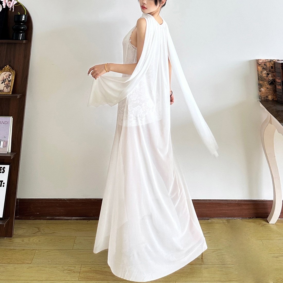 New Women's Sexy Halter Lace Stitching Dress - Image 2