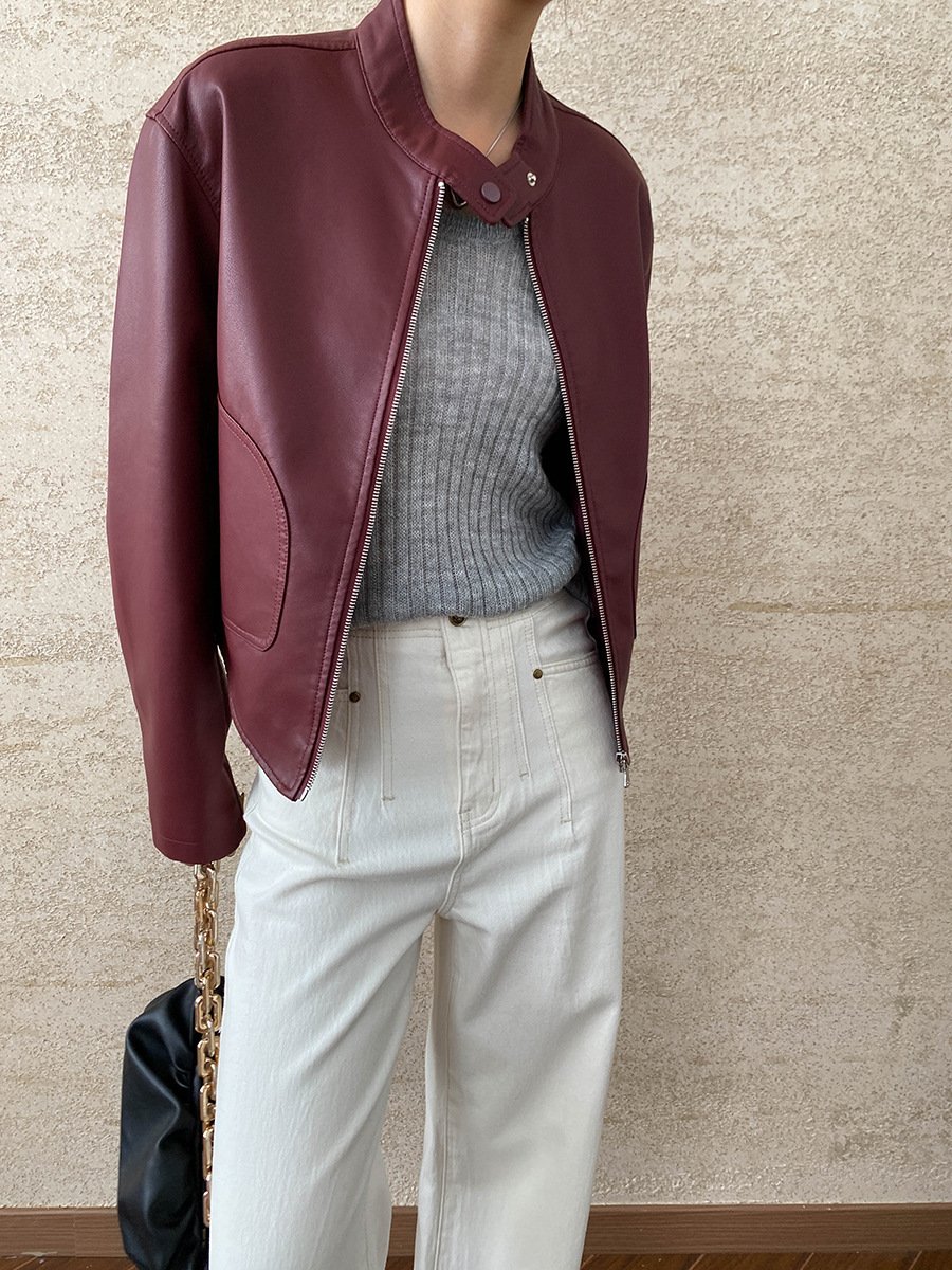 Locomotive Style Stand Collar Temperament Wild Jacket - Image 5