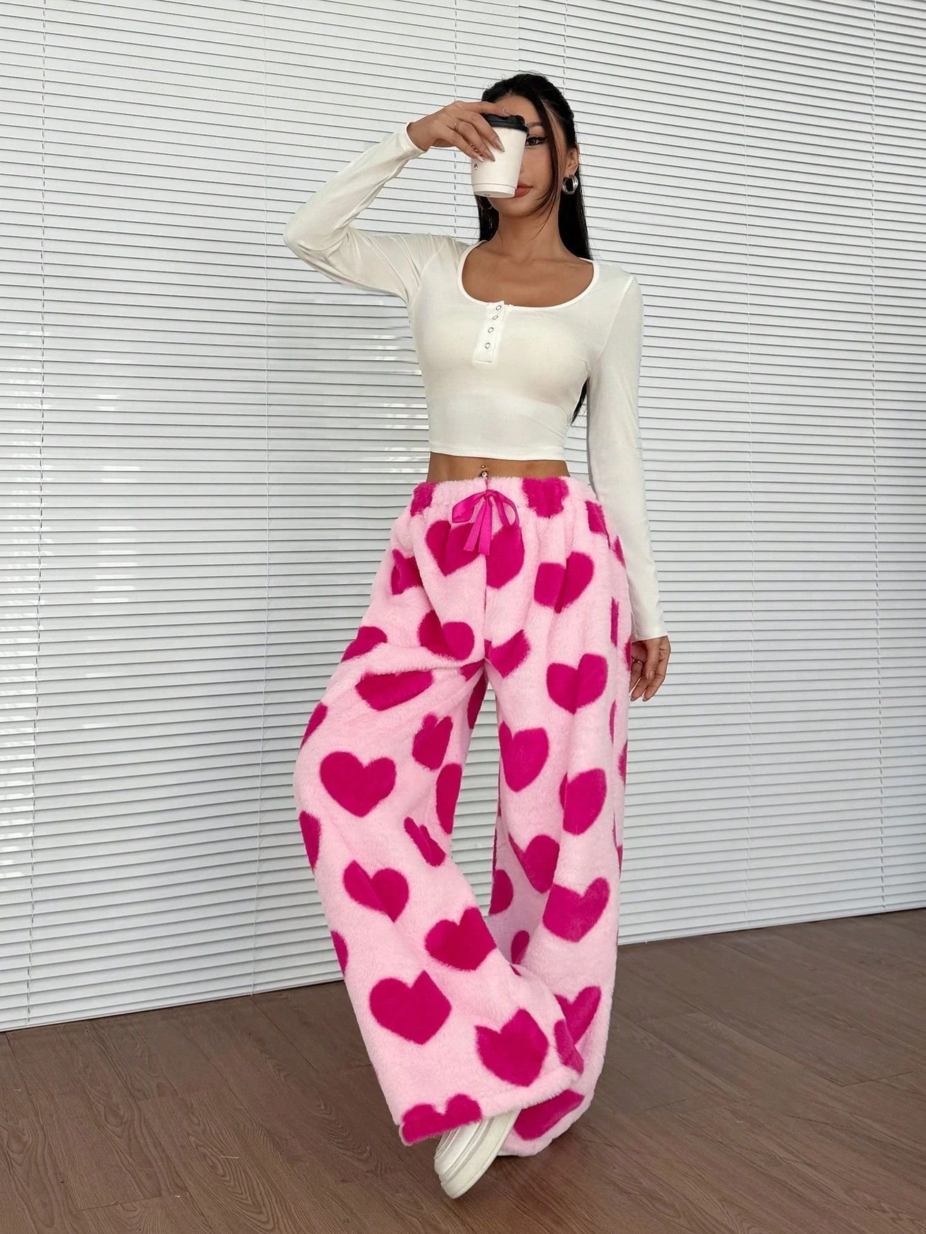 New Casual Leopard Print Lace-up Wide-leg Pants - Image 3