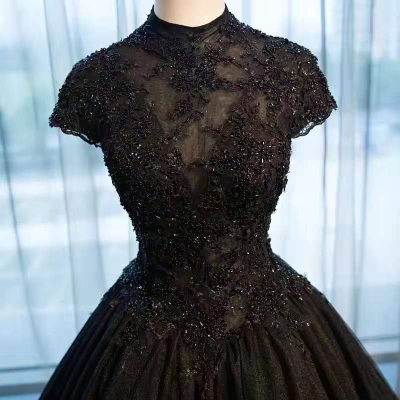 Black Lace High Neck Tutu Skirt Costume - Image 4