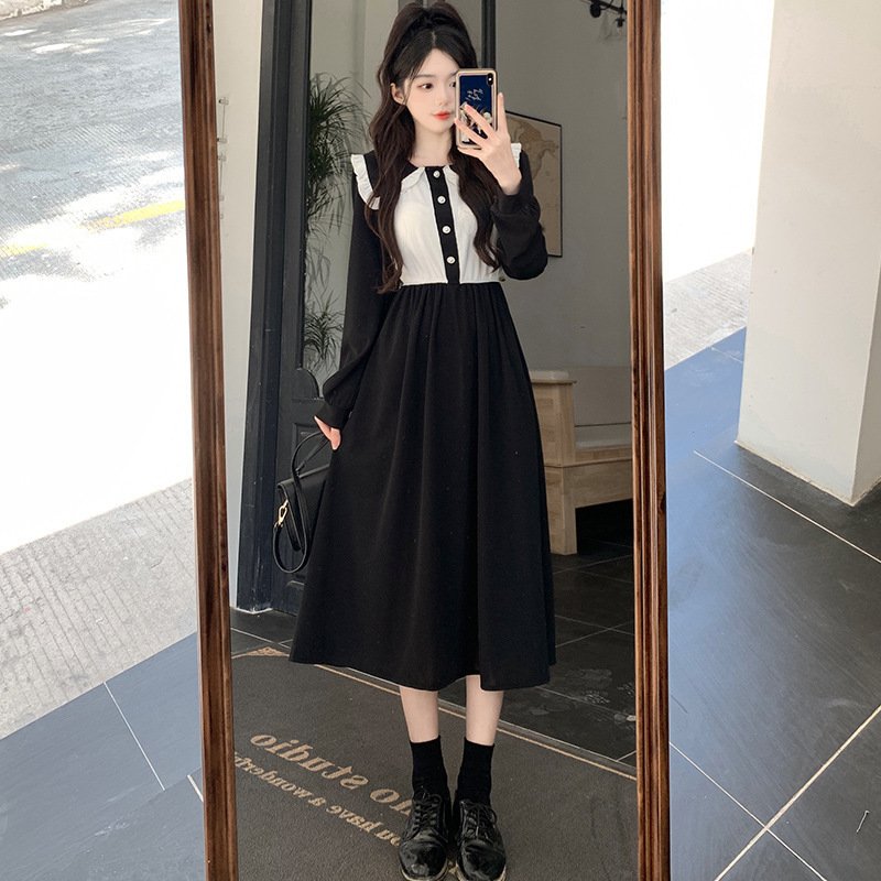 Women's Long-sleeve Figure-flattering Maxi Dress - Image 8