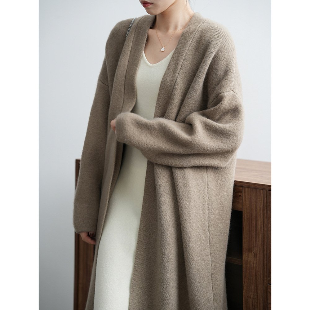 Womens Casual Long-sleeve Solid-color Sweater Cardigan - Image 5