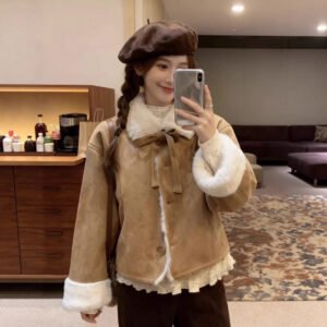 Thickened Lambswool Short Cotton Coat