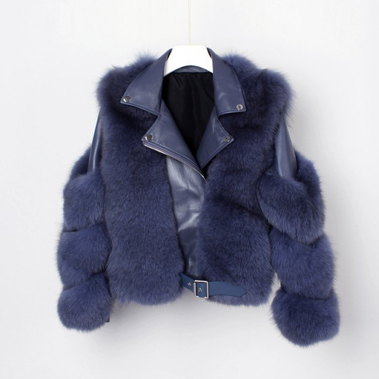 Real fur grass motorcycle fox coat - Image 8