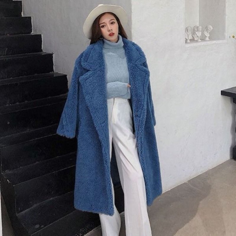 Womens Long Cashmere-Like Coat - Image 10