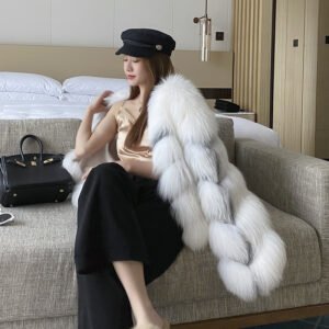 High End Marble Fox Fur Coat