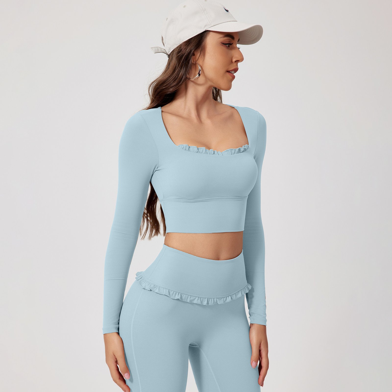 Quick-drying Long-sleeve Yoga And Running Workout Set - Image 5