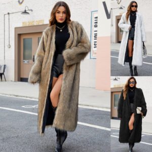 Fashionable V-neck Long Coat For Women