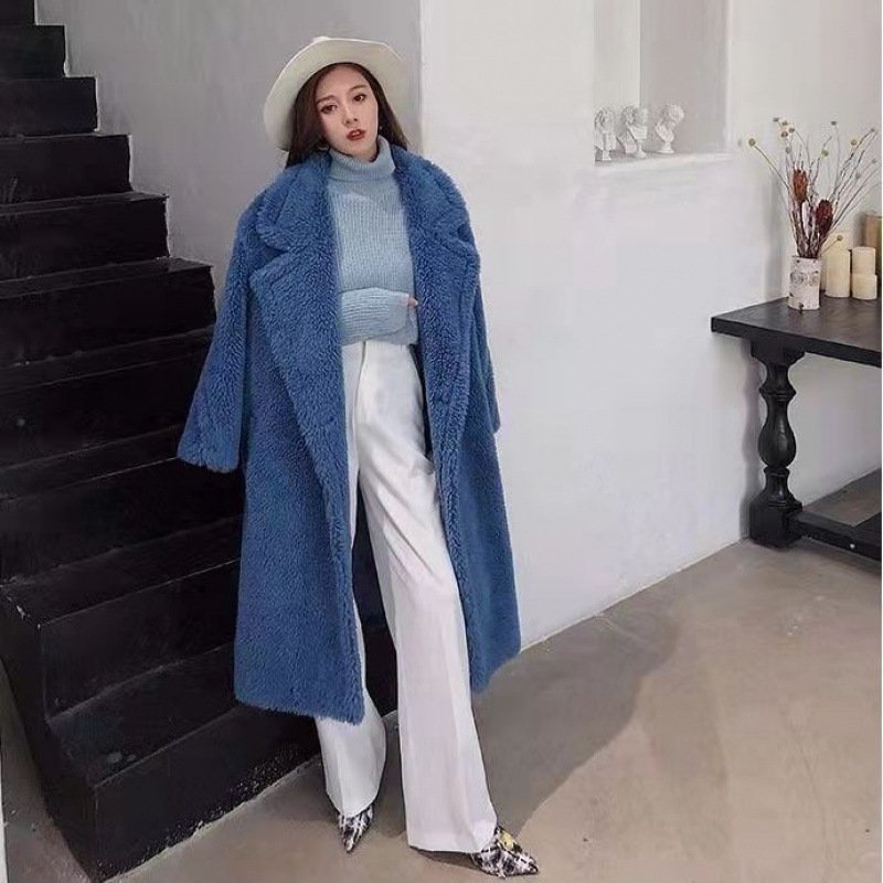 Womens Long Cashmere-Like Coat - Image 4
