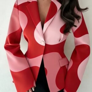 Waist-cinching Lapel Long-sleeved Suit Jacket