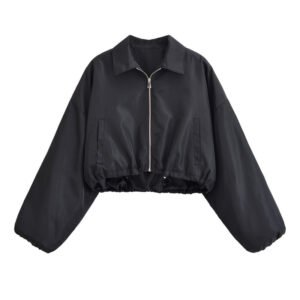 New Autumn Versatile Minimalist Short Jacket With A Turn-down Collar And Skirt