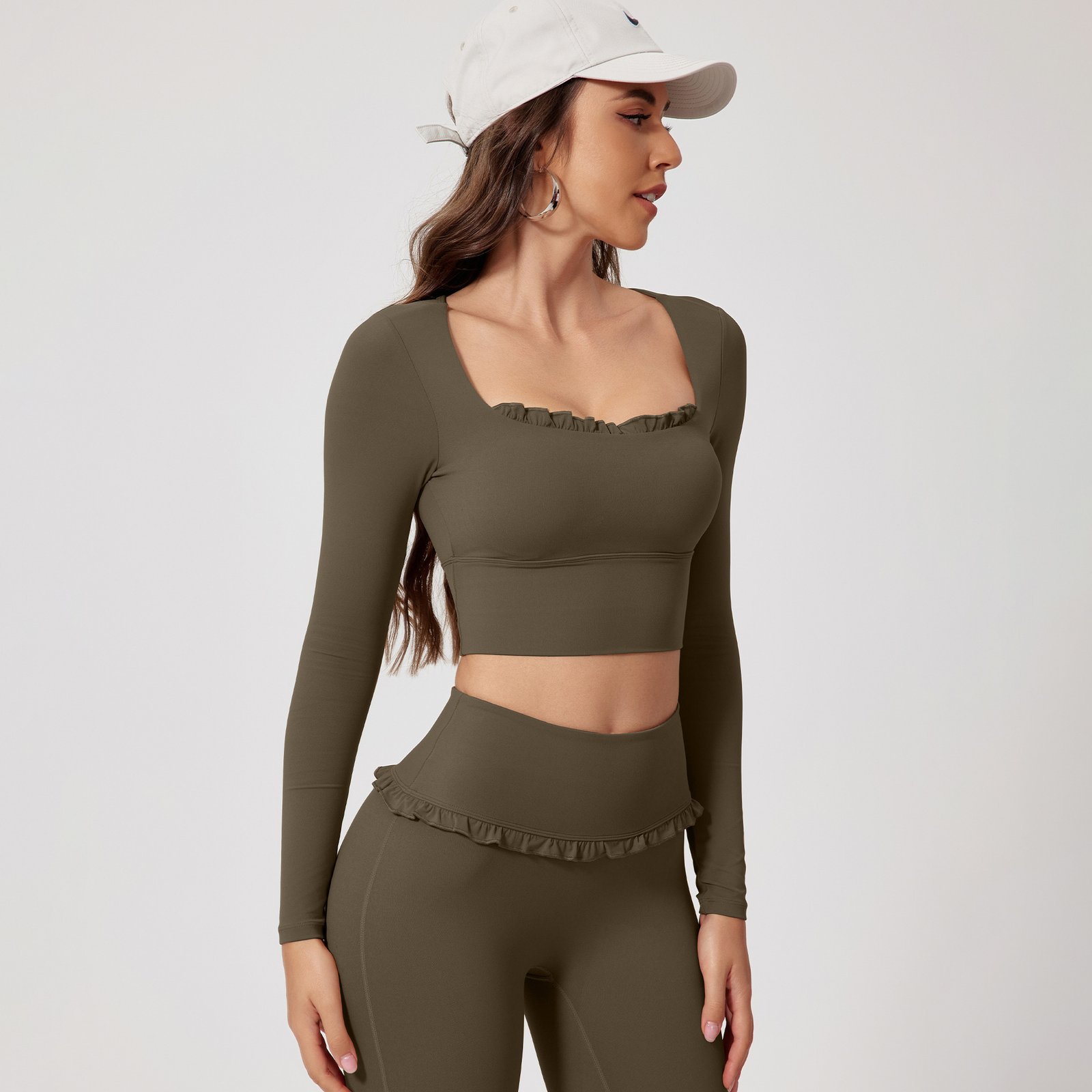 Quick-drying Long-sleeve Yoga And Running Workout Set - Image 8