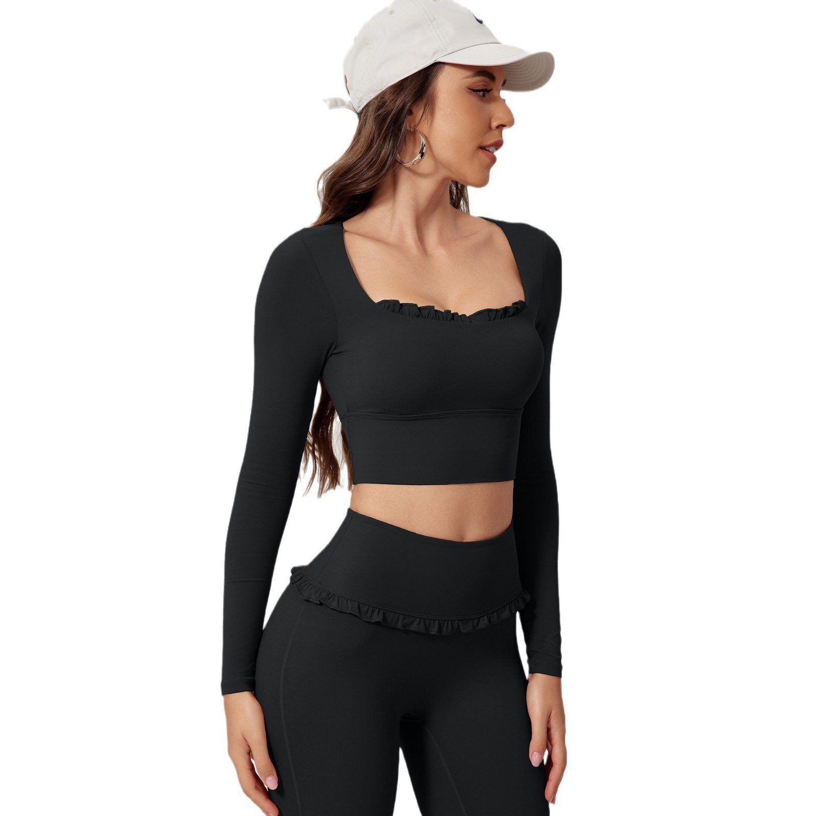 Quick-drying Long-sleeve Yoga And Running Workout Set - Image 2