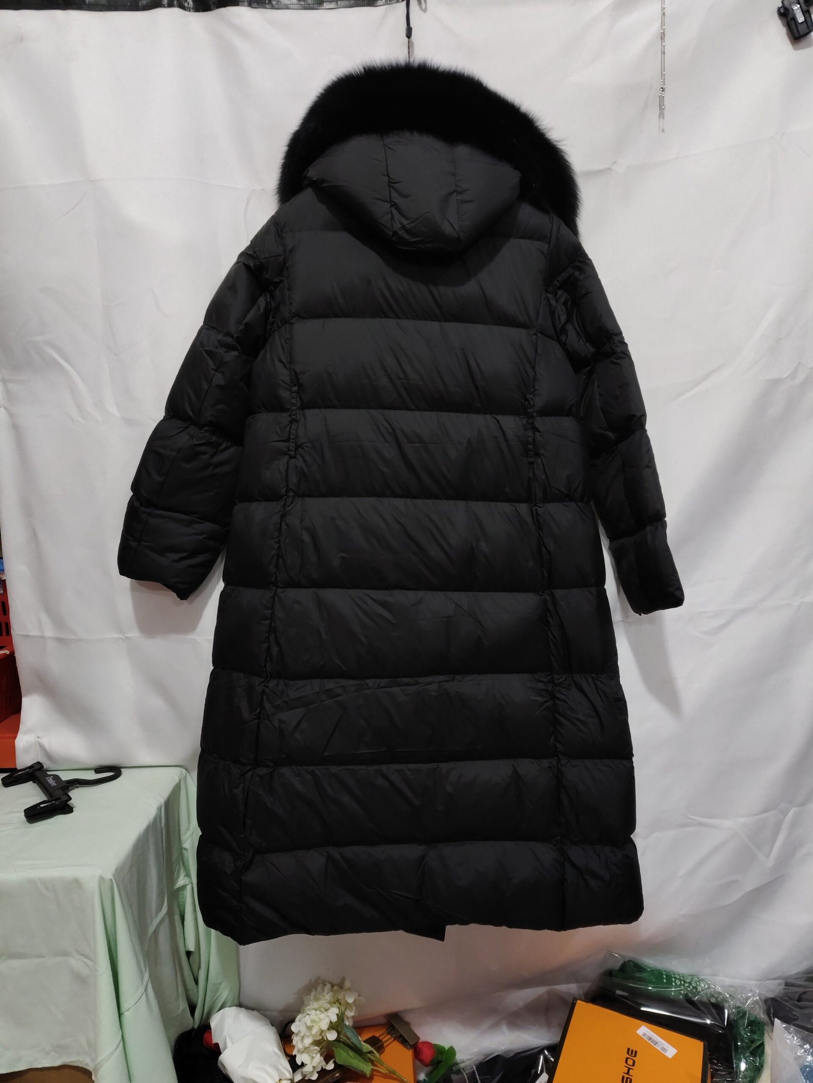 Korean Version Waist Trimming Below The Knees Fox Fur Collar Temperament Coat - Image 5