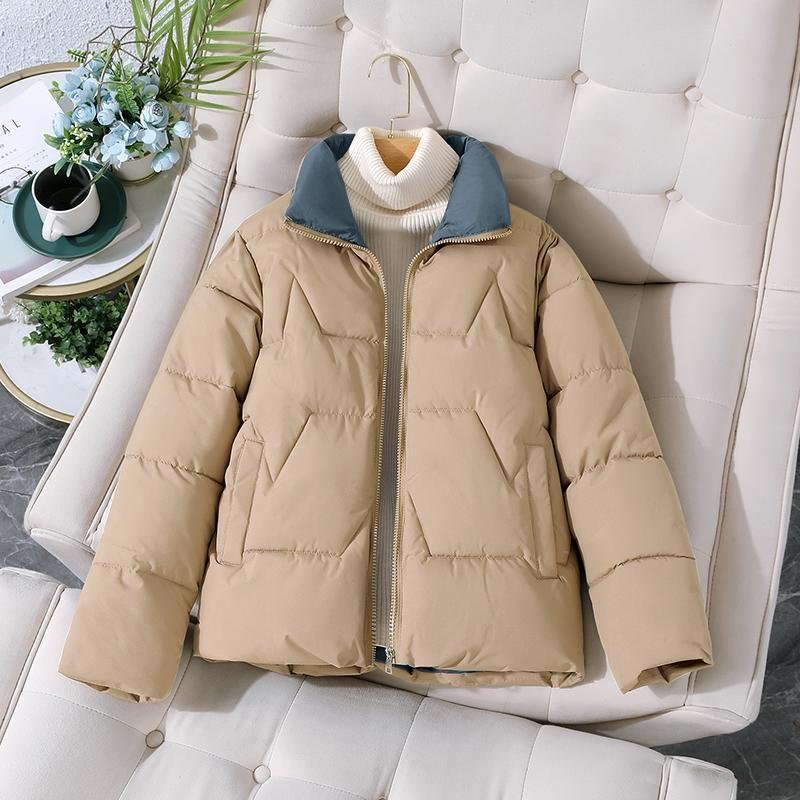 Womens Versatile Cropped Cotton-padded Jacket - Image 3