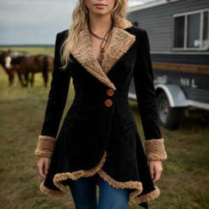 Fleece Jacket  Fur Integrated Thick Coat For Women