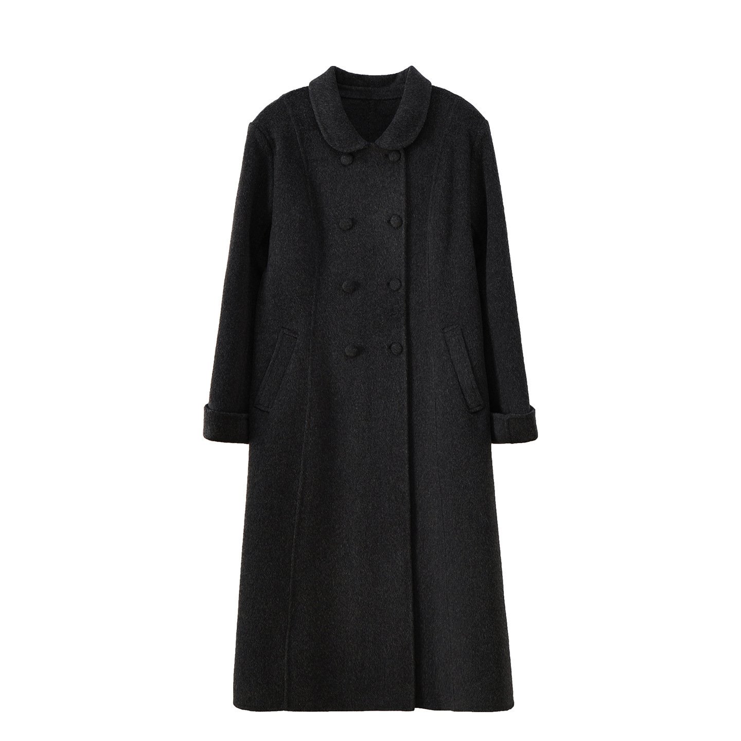 Womens Warm Retro Fitted Wool Coat - Image 4