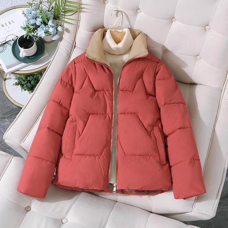 Womens Versatile Cropped Cotton-padded Jacket - Image 5