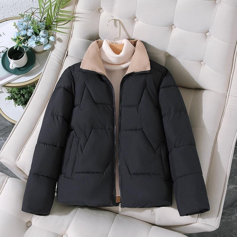 Womens Versatile Cropped Cotton-padded Jacket - Image 2