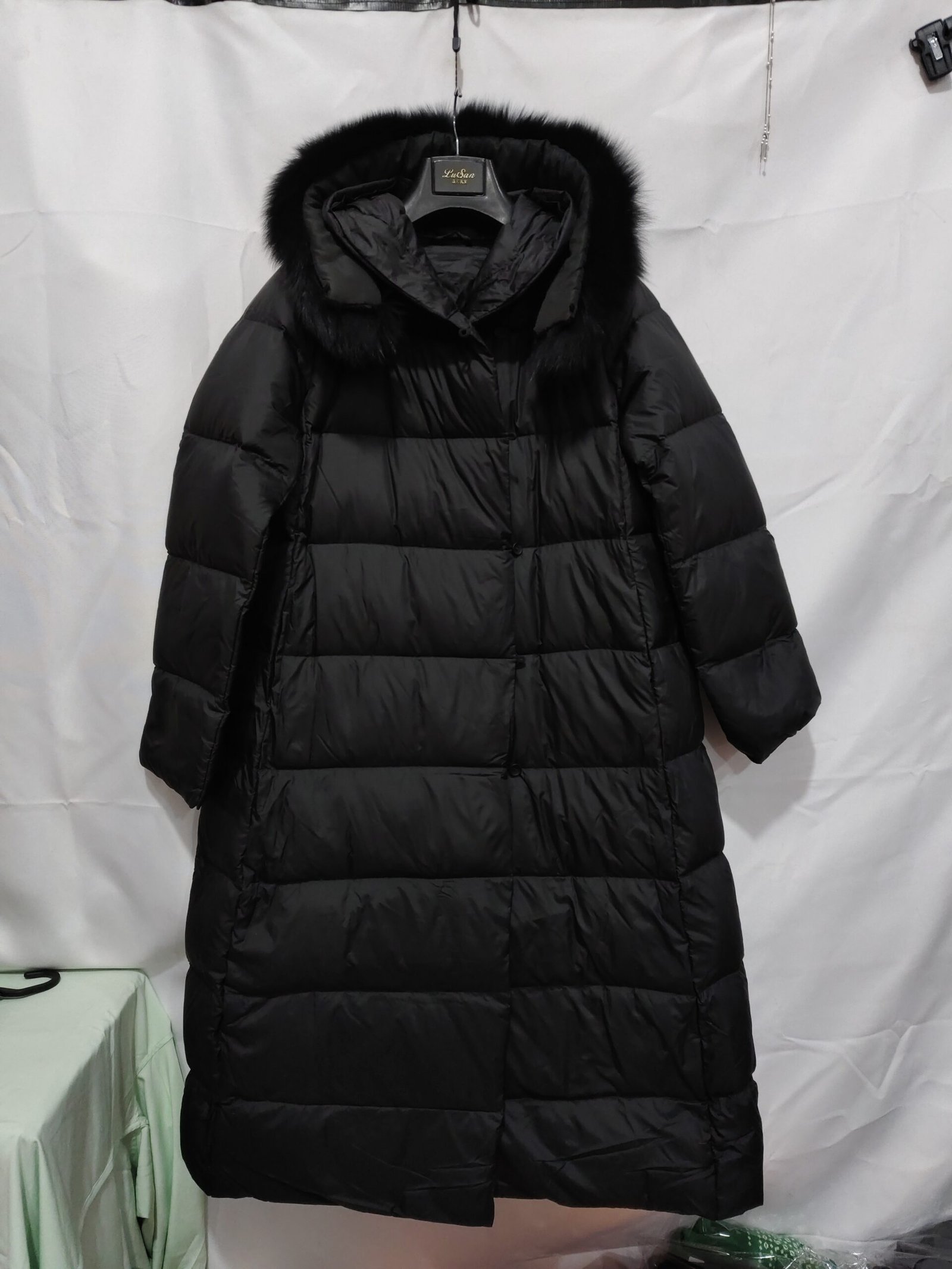 Korean Version Waist Trimming Below The Knees Fox Fur Collar Temperament Coat - Image 8