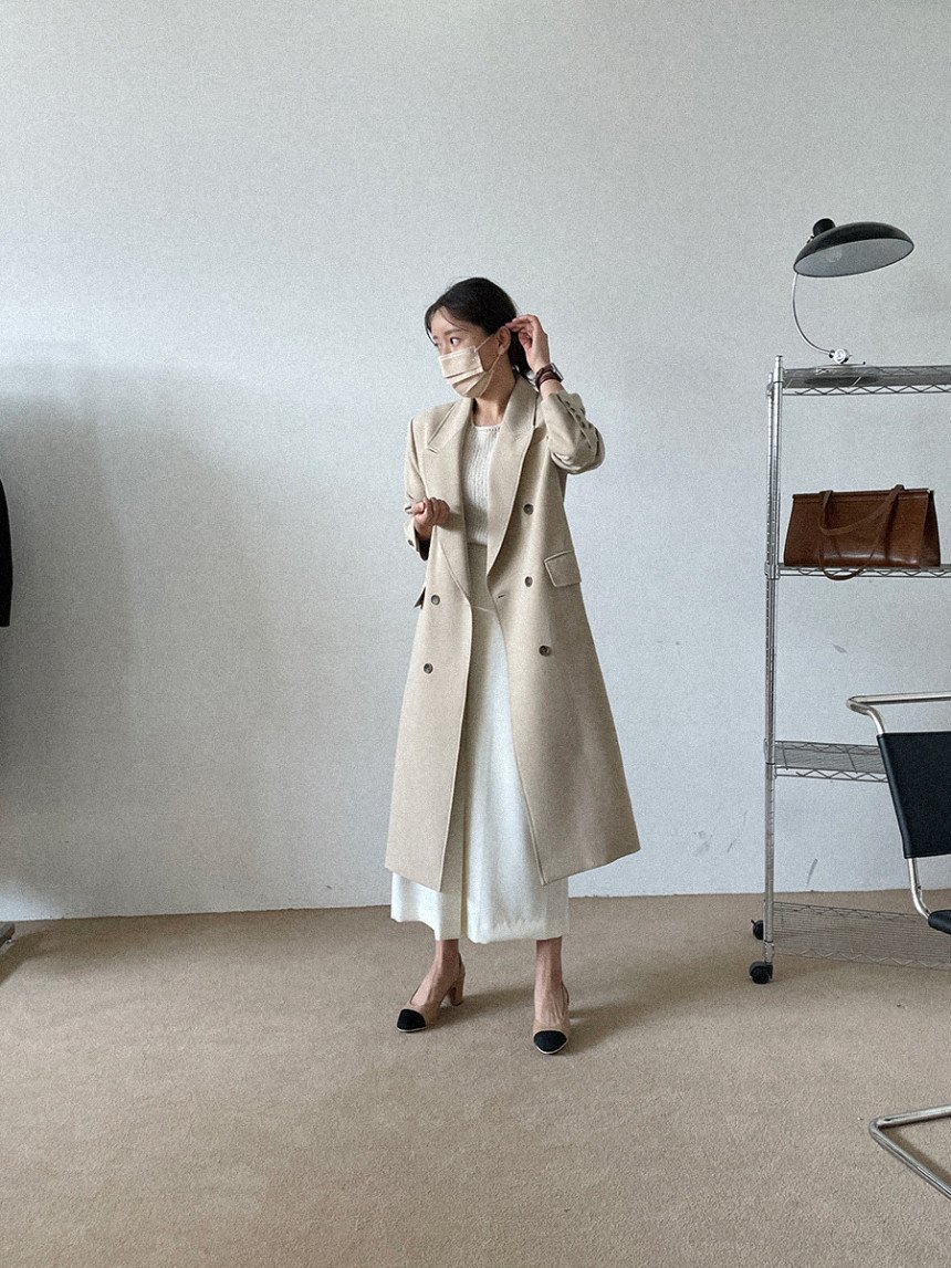 French-style Suit Collar Double-breasted Coat - Image 4