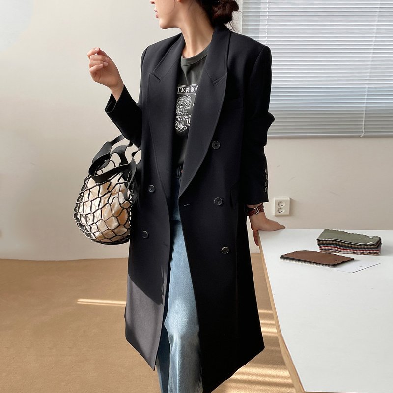 French-style Suit Collar Double-breasted Coat - Image 2