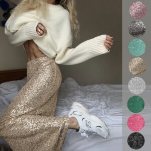 High-density Sequin Midi Skirt For Women Social Media Favorite